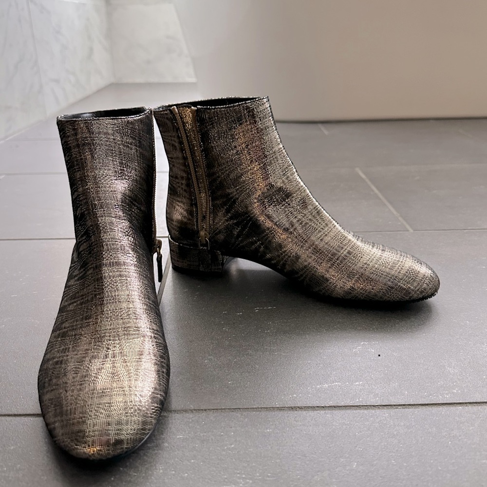 Stuart Weitzman metallic booties